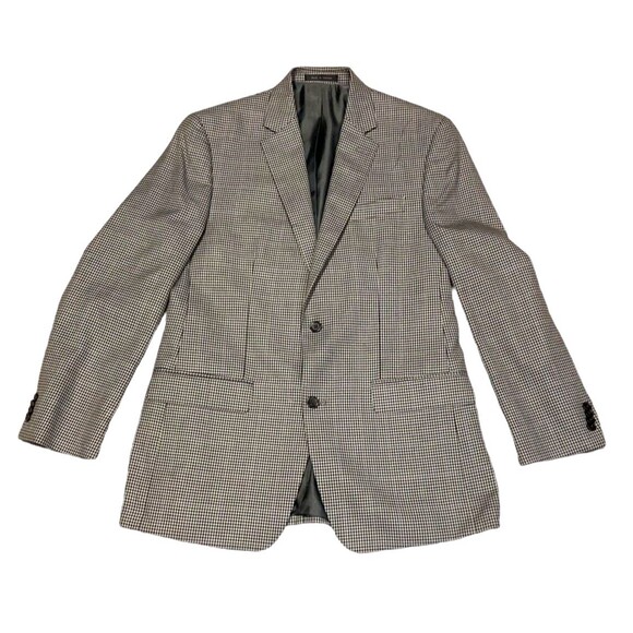 Michael Kors 40 L sport suit jacket blazer gingham black check Macy's Men Store - Picture 3 of 16